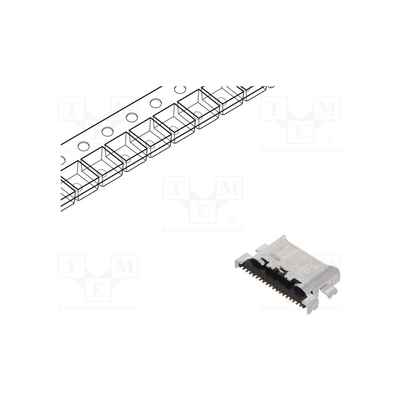 10 pcs : CX90M-16P - Socket, USB C, CX, on PCBs, SMT, PIN: 16, horizontal, USB 3.0
