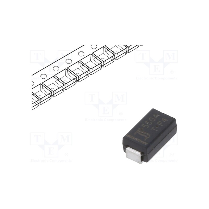 20 pcs : P4SMA550A - Diode: TVS, 400W, 550V, 530mA, unidirectional, ±5%, SMA,