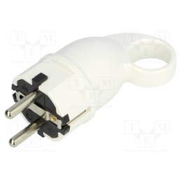 10 pcs : D.3101N - Connector: AC supply, male, plug, 2P+PE, 250VAC, 16A, white, PIN: 3