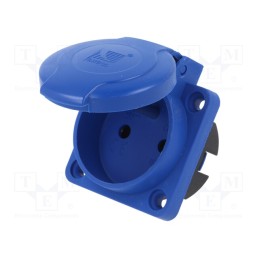 10 pcs : D.3153 - Connector: AC supply, socket, 2P+PE, 250VAC, 16A, blue, PIN: 3, IP54