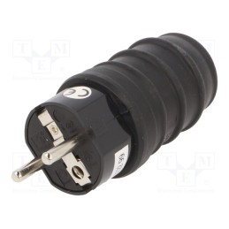 10 pcs : D.3158 - Connector: AC supply, male, plug, 2P+PE, 250VAC, 16A, black, PIN: 3