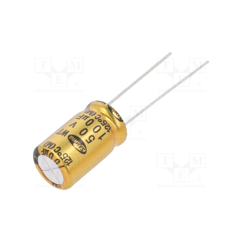 50 pcs : WT1H107M10016PA - Capacitor: electrolytic, THT, 100uF, 50VDC, Ø10x16mm, ±20%, 5000h