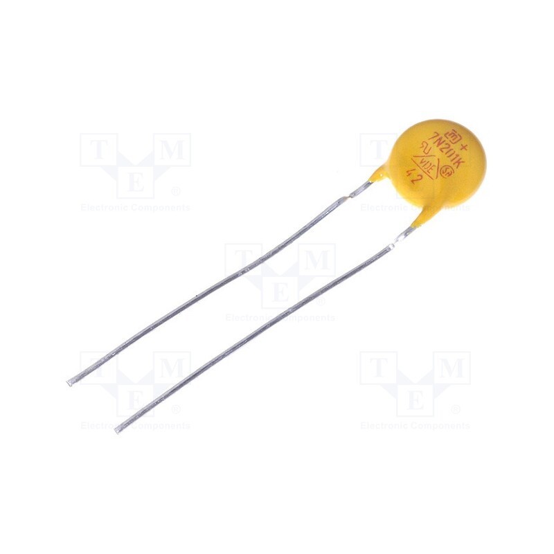 50 pcs : - Varistor: metal-oxide, THT, 130VAC, 170VDC, 200V, ±10%, 1.2kA, 14J