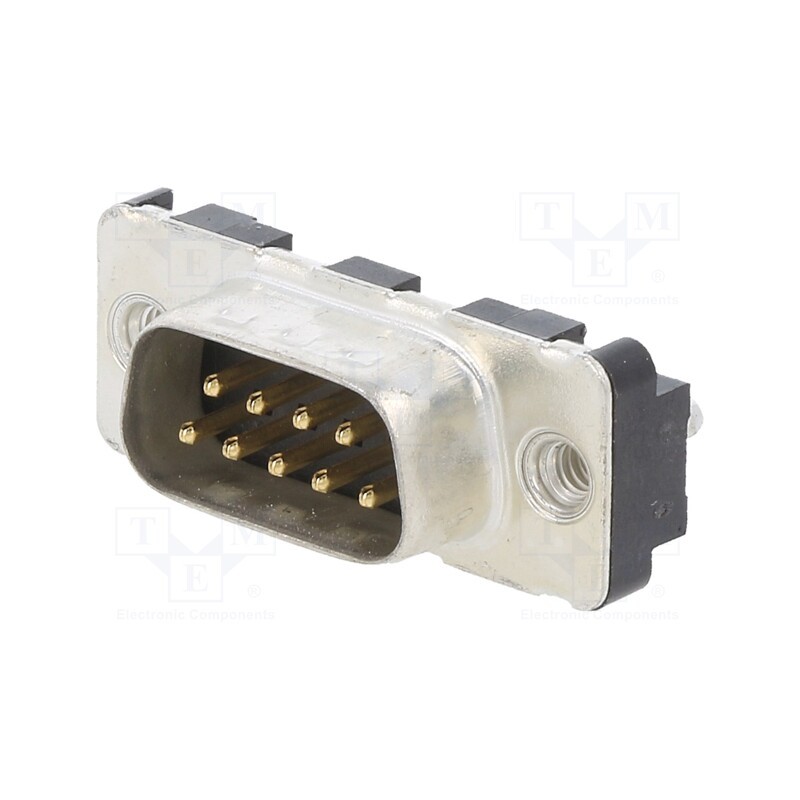 10 pcs : D09P24A4GX00LF - D-Sub, PIN: 9, socket, male, for panel mounting, straight, 5A