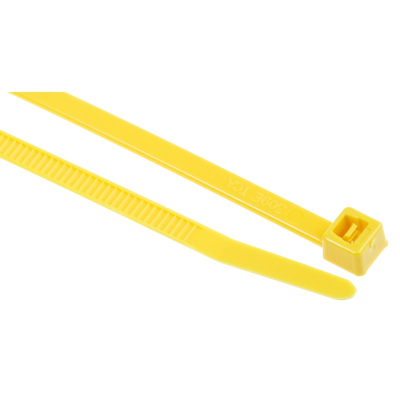 1 Bag of 100 - HellermannTyton Cable Tie, 150mm x 3.5 mm, Yellow Polyamide 6.6 (PA66), Pk-100