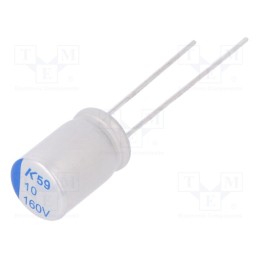 10 pcs : A759KS106M2CAAE110 - Capacitor: polymer, low ESR, 10uF, 160VDC, ESR: 110mΩ, THT, ±20%