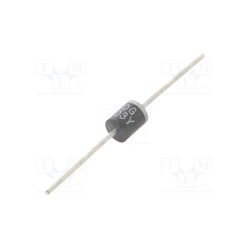 10 pcs : 6A60G - Diode: rectifying, THT, 600V, 6A, , Ifsm: 250A, R6, Ufmax: 1V