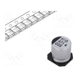 10 pcs : AEA1213471M035R - Capacitor: electrolytic, SMD, 470uF, 35VDC, Ø12.5x13.5mm, 5000h