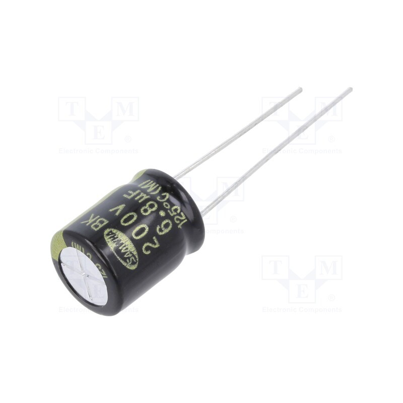 50 pcs : BK2D685M1012MBB - Capacitor: electrolytic, THT, 6.8uF, 200VDC, Ø10x12.5mm, ±20%