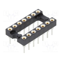 10 pcs : D2814-42 - 7+7 Pos. Female DIL Vertical Throughboard IC Socket