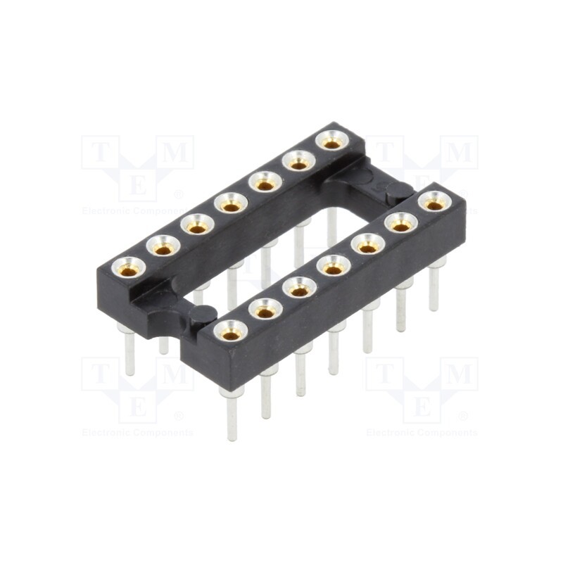 10 pcs : D2814-42 - 7+7 Pos. Female DIL Vertical Throughboard IC Socket