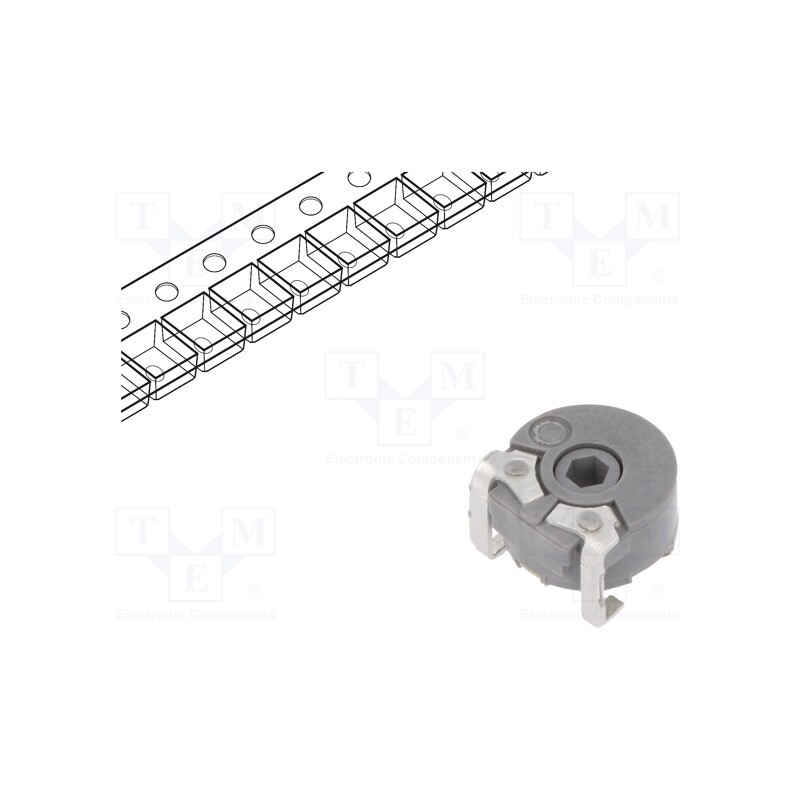 10 pcs : PS6MV55-104A3030-I- Potentiometer: mounting, single turn,horizontal, 100kΩ, 100mW