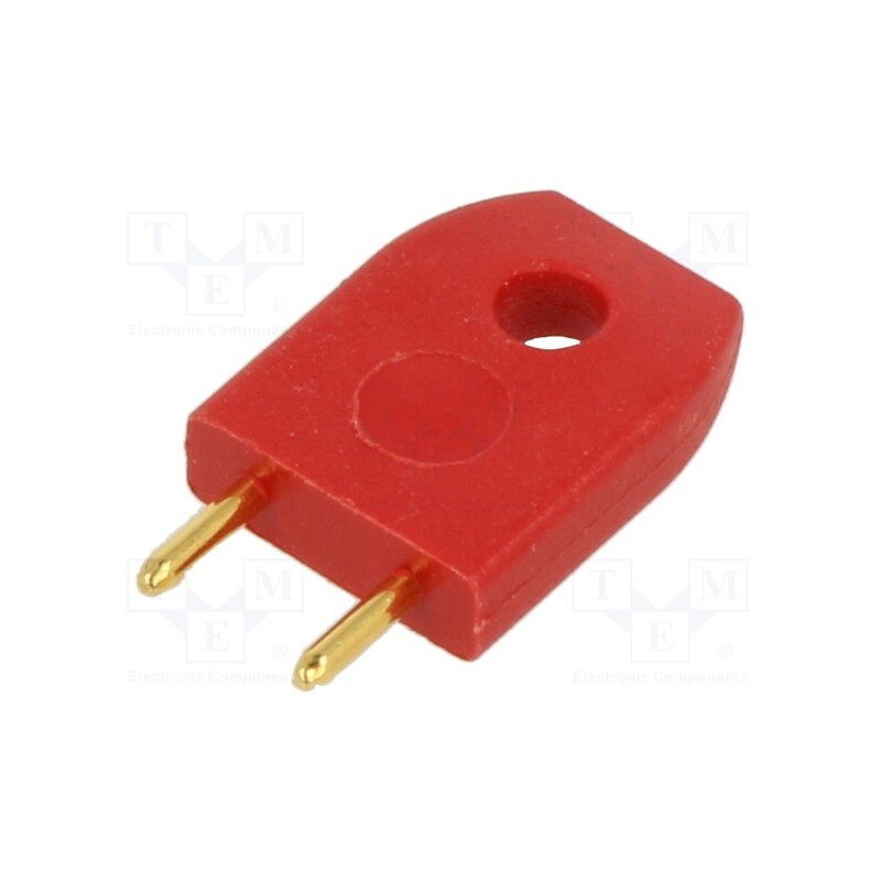 10 pcs : D3086-99 - Male Insulated 5.08mm Shorting Link Red