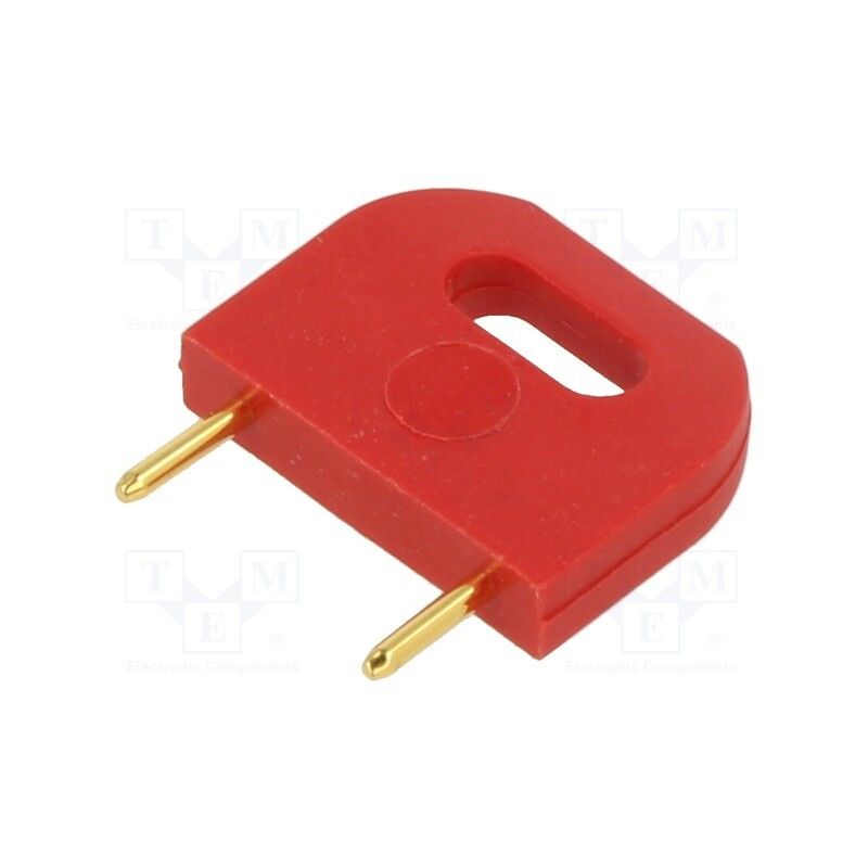 10 pcs : D3088-99 - Male Insulated 10.16mm Shorting Link Red