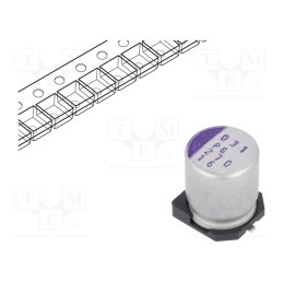 10 pcs : 16SVPG270MX - Capacitor: polymer, low ESR, 270uF, 16VDC, SVPG, SMD, ±20%, 5000h