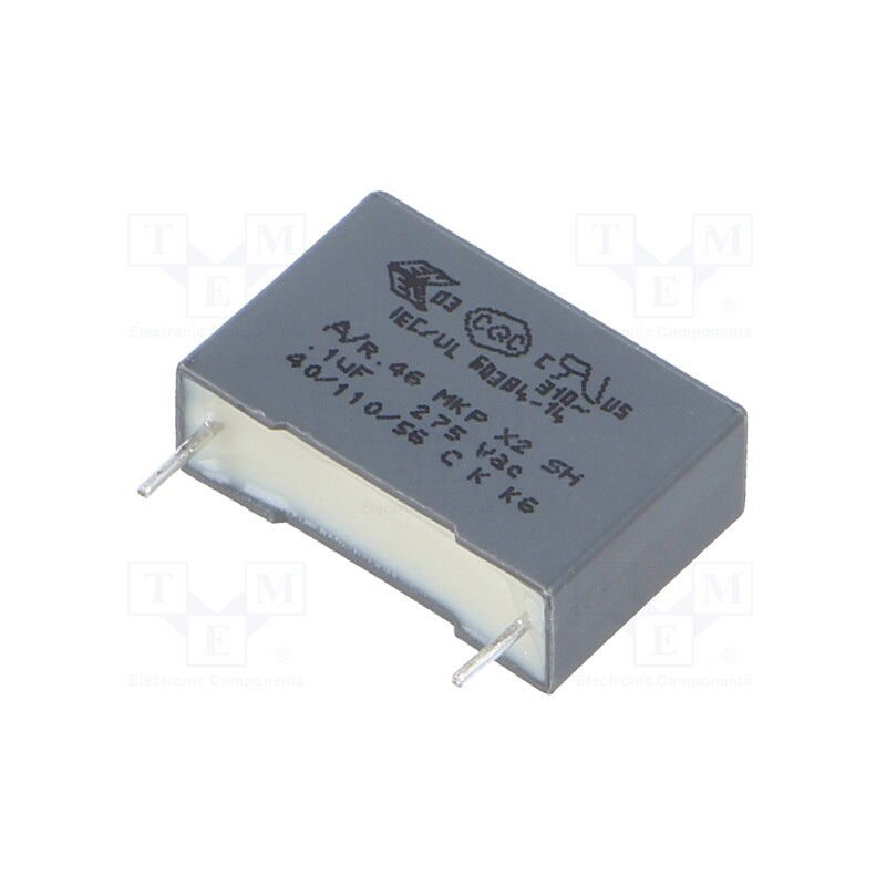 50 pcs : R46KI3100JB01K - Capacitor: polypropylene, 100nF, 18x5x11mm, THT, ±10%, 15mm, 560VDC