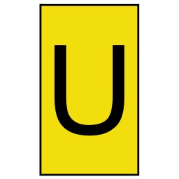 1 Bag of 250 - HellermannTyton Ovalgrip Slide On Cable Markers, Black on Yellow, Pre-printed 'U', 2.5 - 6mm Cable