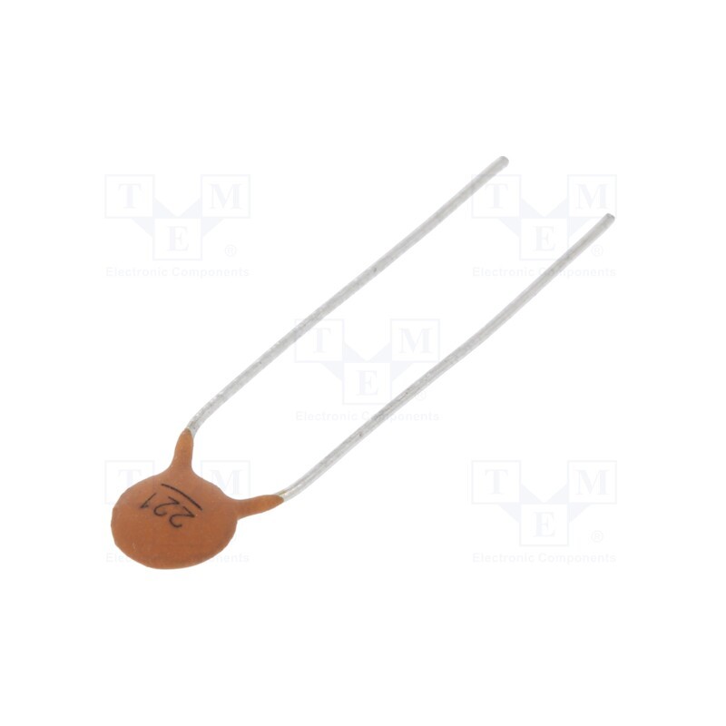 500 pcs : CC-221/100 - Capacitor: ceramic, 220pF, 100V, Y5P, ±10%, THT, 5mm