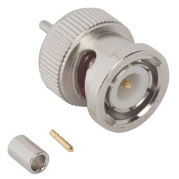 1 pcs - Amphenol RF BNC Series, Plug Cable Mount BNC Connector, 50Ω, Crimp Termination, Straight Body
