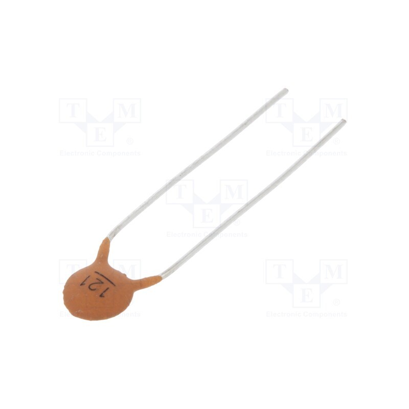 500 pcs : CC-121/100 - Capacitor: ceramic, 120pF, 100V, Y5P, ±10%, THT, 5mm