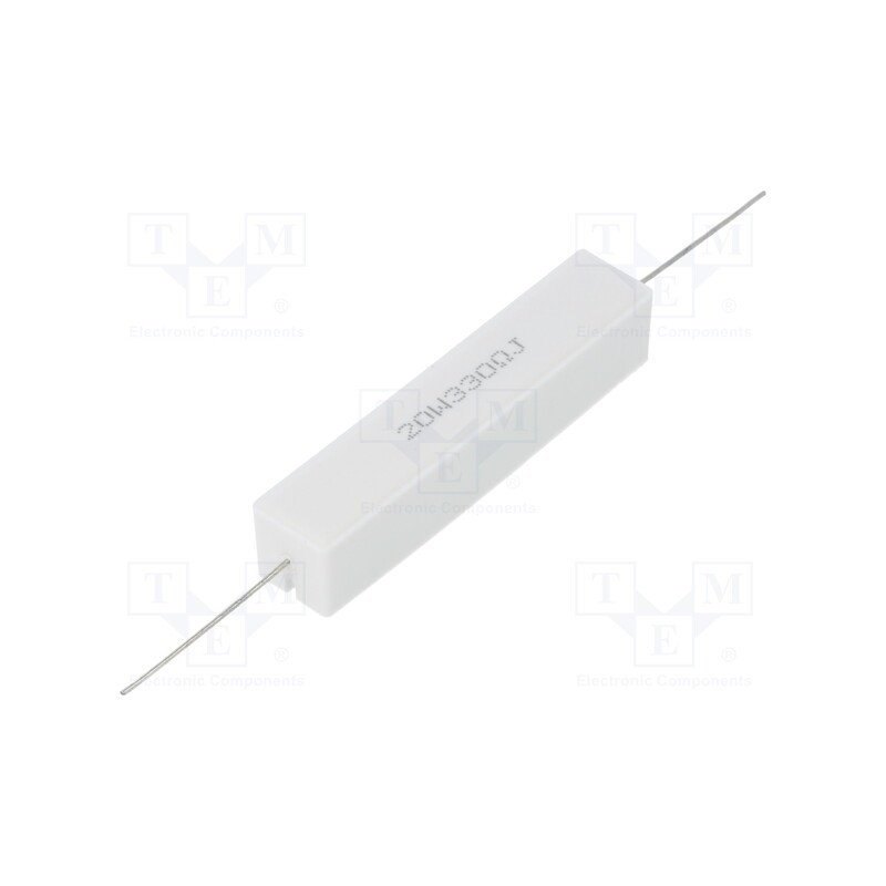 10 pcs : CRL20W-330R - Resistor: wire-wound, cement, THT, 330Ω, 20W, ±5%, 13x13x60mm