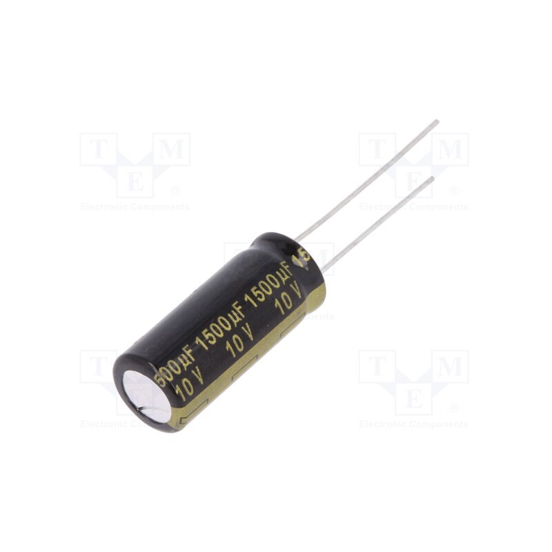 10 pcs : EEUFM1A152L - Capacitor: electrolytic, low ESR, THT, 1500uF, 10VDC, Ø10x25mm