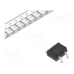 20 pcs : MB10S-13 - Bridge rectifier: single-phase, Urmax: 1kV, If: 0.8A, Ifsm: 30A, MBS
