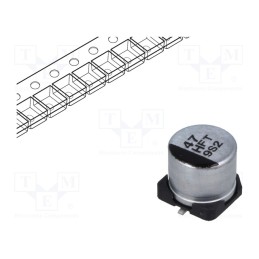 50 pcs : EEEFT1H470AP - Capacitor: electrolytic, low ESR, SMD, 47uF, 50VDC, Ø6.3x5.8mm