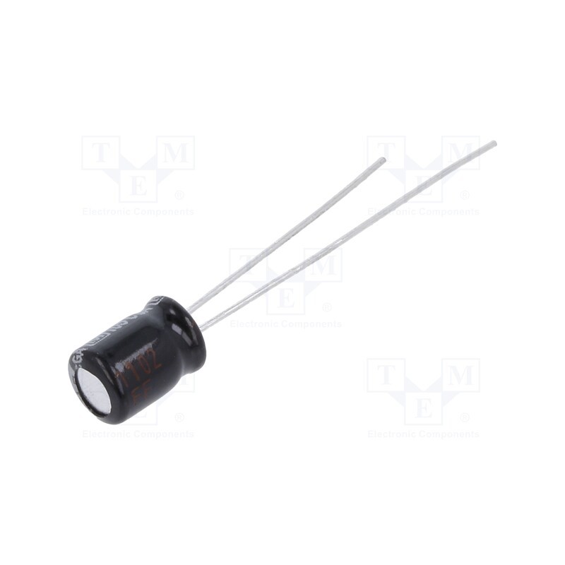 50 pcs : EEAGA1V100 - Capacitor: electrolytic, THT, 10uF, 35VDC, Ø5x7mm, Pitch: 2mm, ±20%