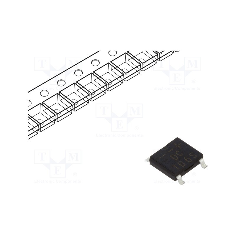 20 pcs : TB6S - Bridge rectifier: single-phase, 600V, If: 1A, Ifsm: 30A, ABS, SMT