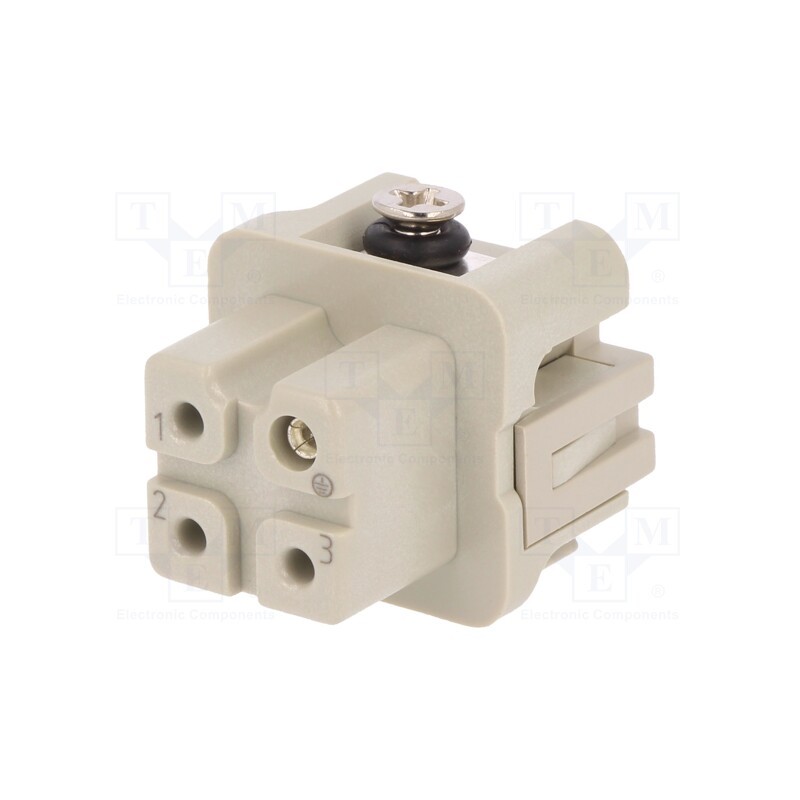 10 pcs : DA-003-F - Connector: HDC, contact insert, female, DA, PIN: 4, 3+PE, size D3A