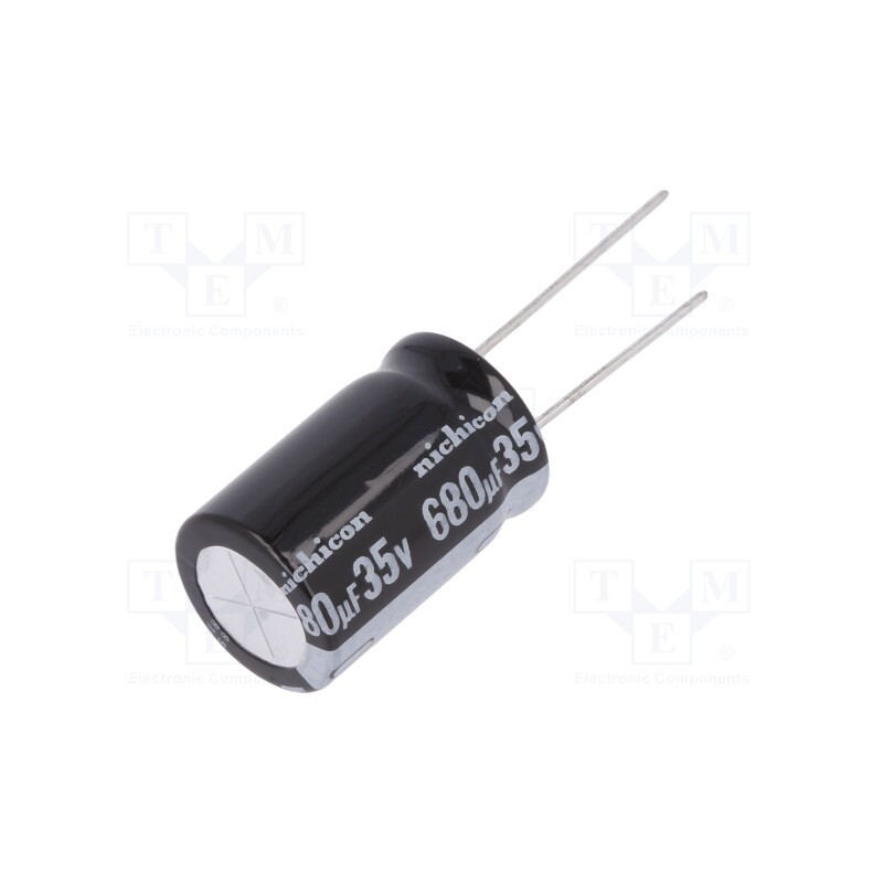 10 pcs : UKL1V681MHD - Capacitor: electrolytic, THT, 680uF, 35VDC, Ø16x25mm, Pitch: 7.5mm
