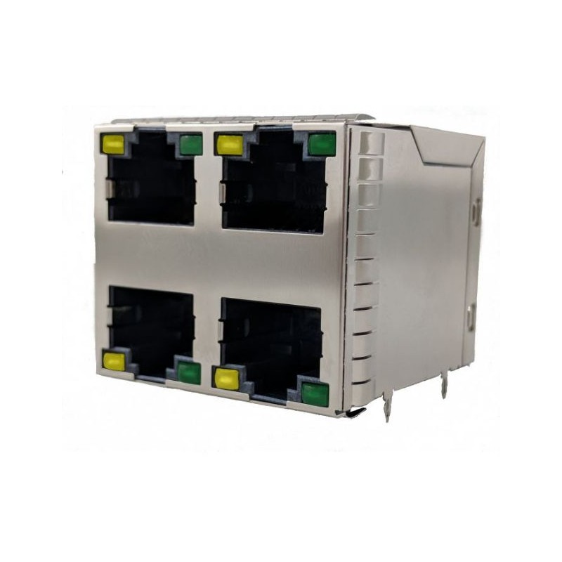 1 pcs - Amphenol RJE4 Series Female RJ45 Connector, PCB Mount, Cat5e