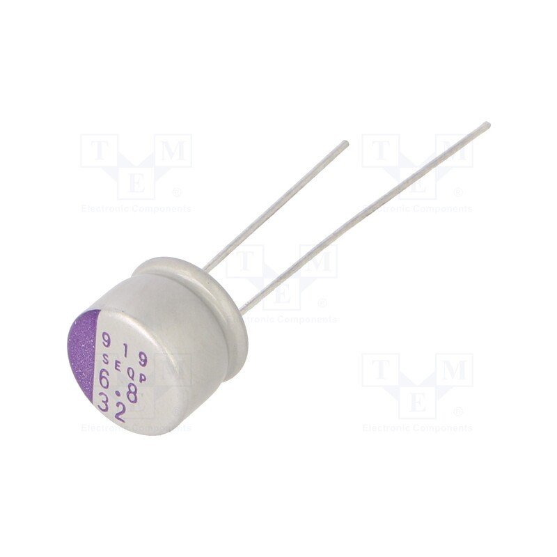 10 pcs : 32SEQP6R8M - Capacitor: polymer, 6.8uF, 32VDC, SEQP, THT, ±20%, -55÷125°C, 1000h