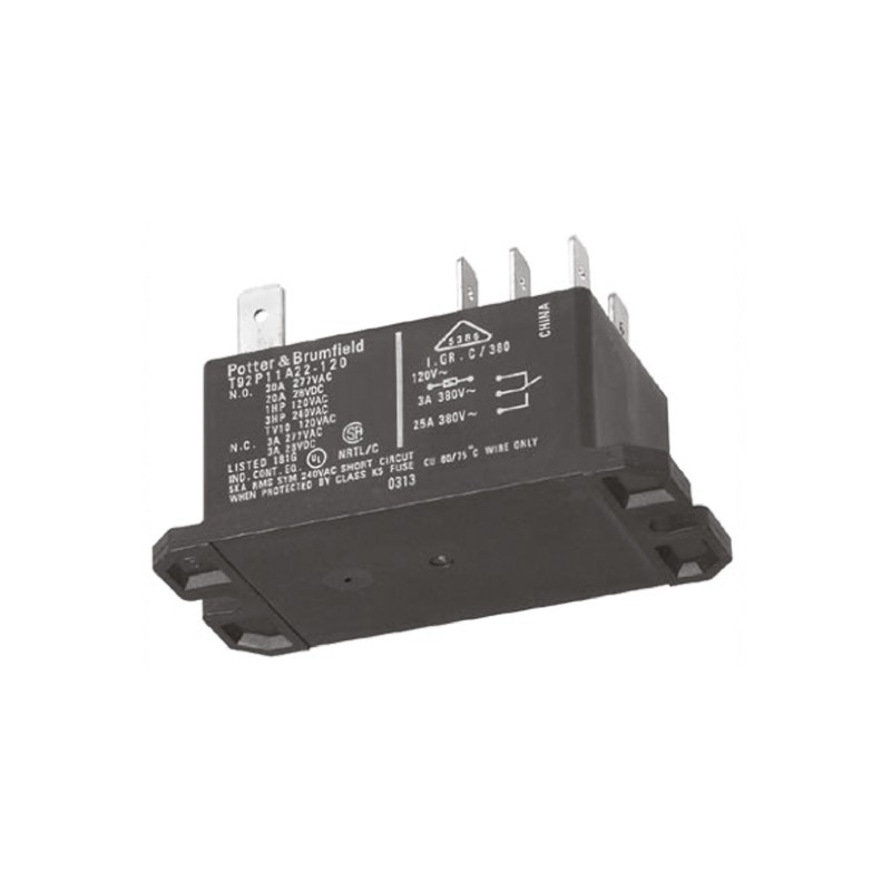 1 pcs - TE Connectivity Panel Mount Power Relay, 110 - 120V ac Coil, 30A Switching Current, DPDT