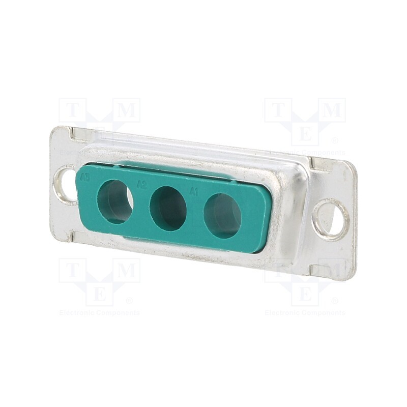 10 pcs : DA3V3PA00LF - D-Sub, PIN: 3, socket, male, for panel mounting, straight, 7.5A