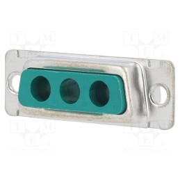 10 pcs : DA3V3SA00LF - D-Sub, PIN: 3, socket, female, for panel mounting, angled 90°, 5A