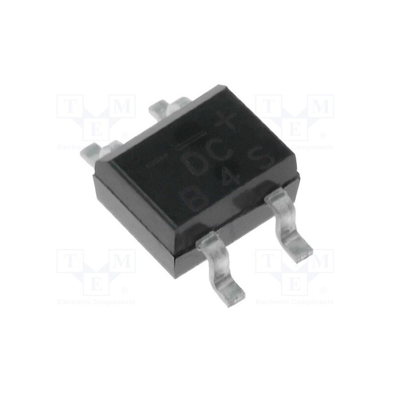 20 pcs : B4S - Bridge rectifier: single-phase, 400V, If: 0.5A, Ifsm: 30A, DB-1MS