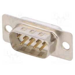 10 pcs : DB09-SP-W - D-Sub, PIN: 9, plug, male, for cable, soldering, white