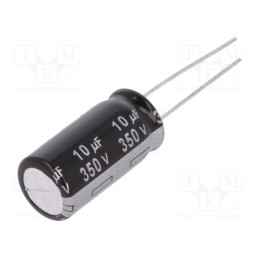 10 pcs : EEUEB2V100 - Capacitor: electrolytic, THT, 10uF, 350VDC, Ø10x20mm, Pitch: 5mm