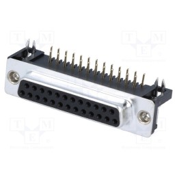 10 pcs : DB25-SL-24 - D-Sub, PIN: 25, socket, female, angled 90°, THT, UNC 4-40, 5A, 20mΩ