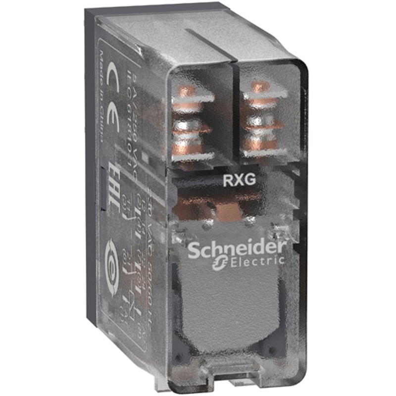 1 pcs - Schneider Electric Plug In Power Relay, 24V ac Coil, 5A Switching Current, DPDT