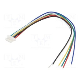 10 pcs : 6-PIN FEMALE JST SH-STYLE CABLE 12CM - Cable, JST SH, 120mm, PIN: 6, 28AWG