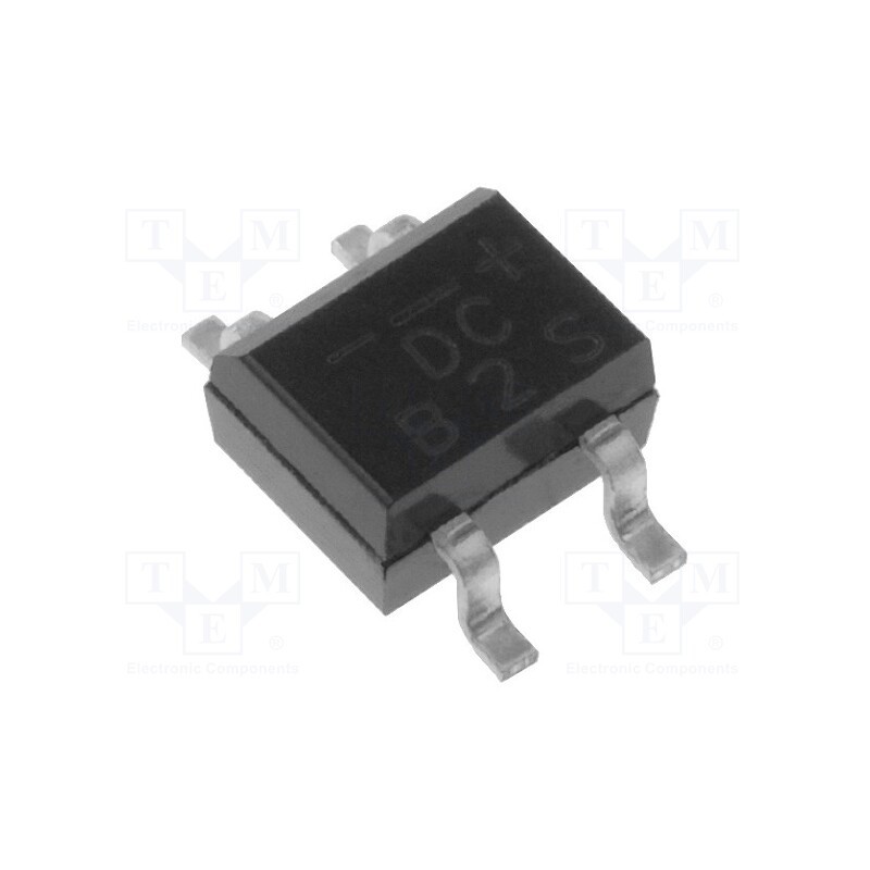 20 pcs : B2S - Bridge rectifier: single-phase, 200V, If: 0.5A, Ifsm: 30A, DB-1MS