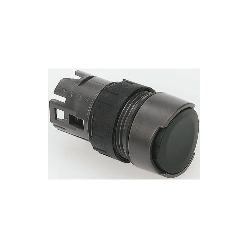 1 pcs - Schneider Electric Harmony XB6 Series Black Spring Return Push Button Head, 16mm Cutout, IP65