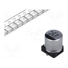 50 pcs : EEEFK1J4R7R - Capacitor: electrolytic, low ESR, SMD, 4.7uF, 63VDC, Ø5x5.8mm, ±20%