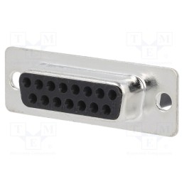 10 pcs : DBC15-SS - D-Sub, PIN: 15, plug, female, for cable, crimped, Type: w/o contacts