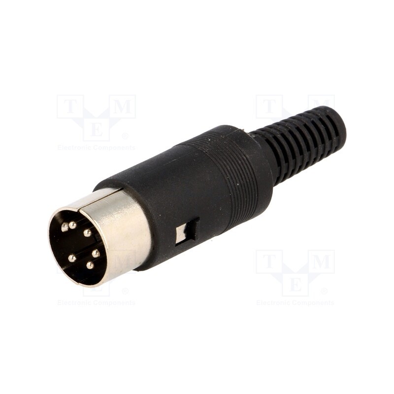 10 pcs : DC-001 - Plug, DIN, male, PIN: 5, Layout: 240°, straight, for cable, soldering