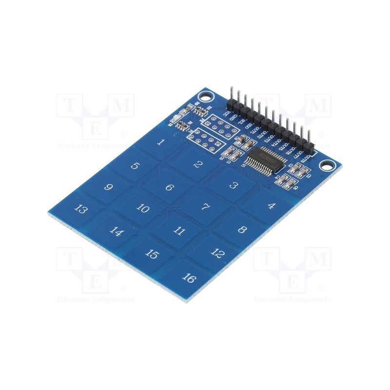 10 pcs : OKY3423 - Sensor: touch, capacitive, 2.4÷5.5VDC, Ch: 16, IC: TTP229, 64.5x49mm