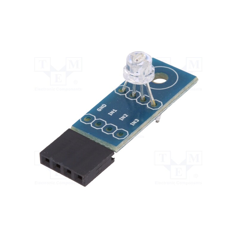 10 pcs : RBFN-EU-COMP-LED-18 - Module: LED, 5VDC, Arduino, red,blue,green, socket,pin header